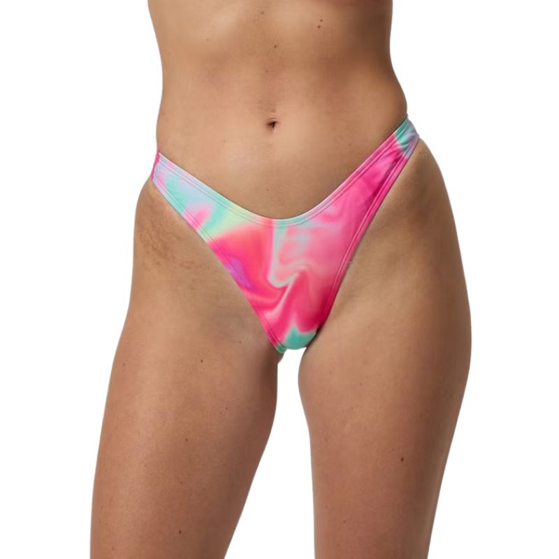 Speedo - Women's FLU3NTE Printed Scoop Bikini Bottom - Pink/Coral