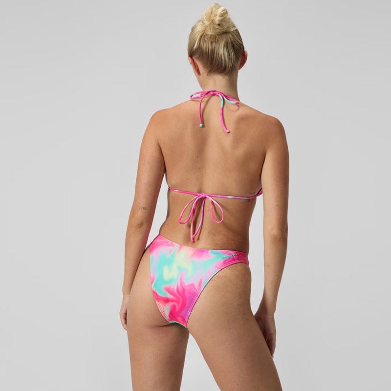 Speedo - Women's FLU3NTE Printed Scoop Bikini Bottom - Pink/Coral