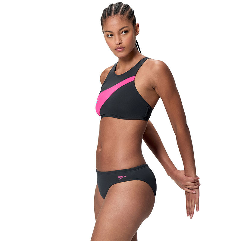 Speedo - Women's Hyperboom Butterfly Back Bikini Set - Anthracite/Margarita Pink