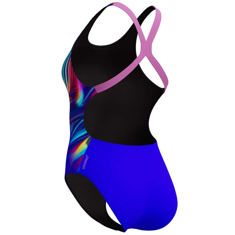 Speedo - Womens Placement Powerback Swimsuit - Cobalt Pop