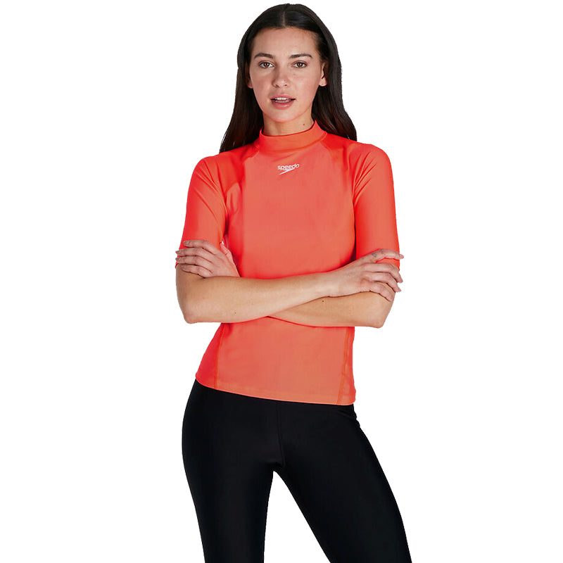 Speedo - Womens Short Sleeve Rash Top - Siren Red
