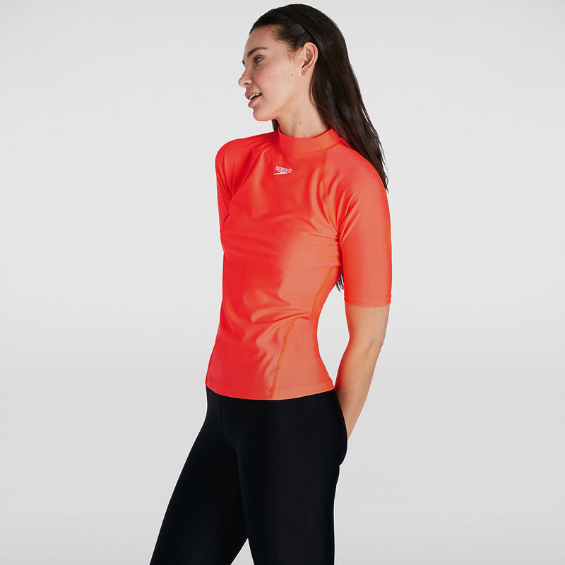 Speedo - Womens Short Sleeve Rash Top - Siren Red