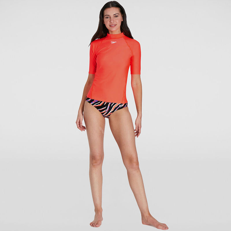 Speedo - Womens Short Sleeve Rash Top - Siren Red