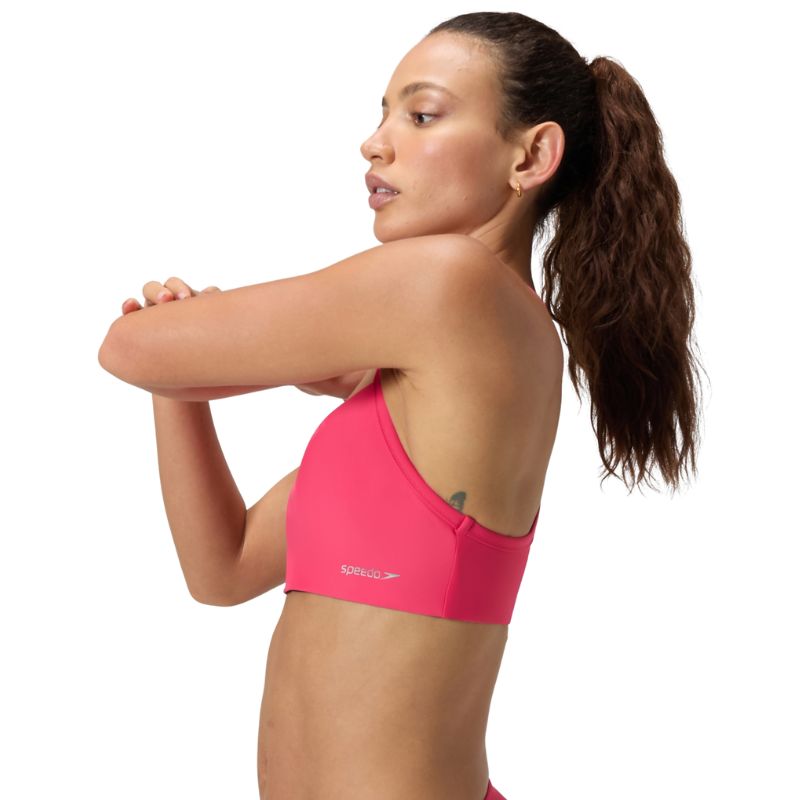 Speedo - Women's Solid Racerback Bikini Top - Dark Pink
