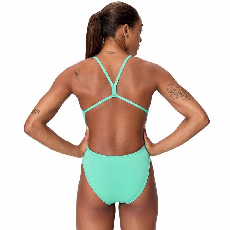 Speedo - Women's Solid V-Back 2.0 Swimsuit - Aqua Breeze