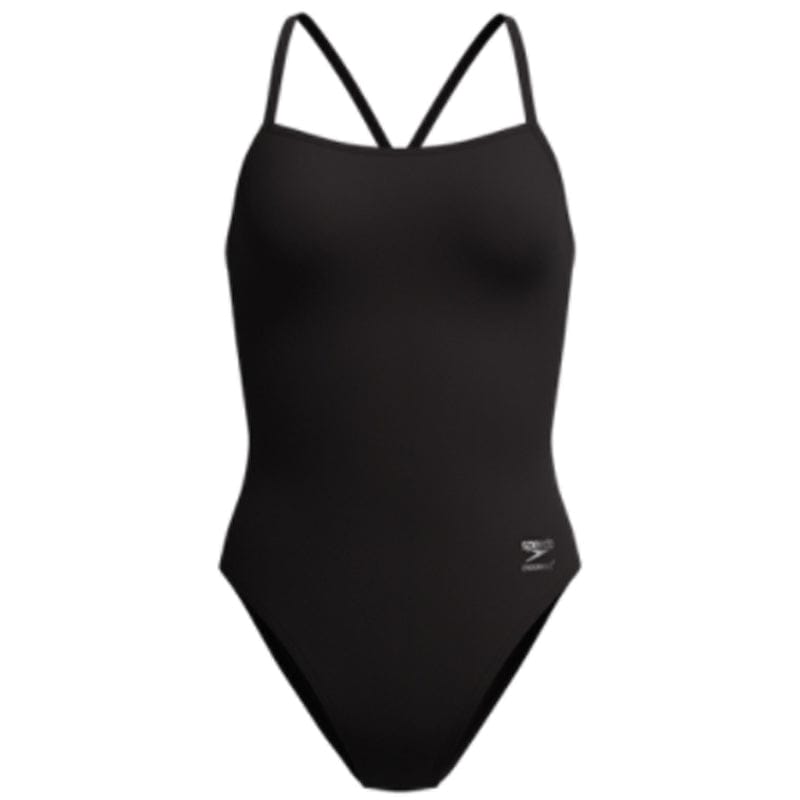 Speedo - Women's Solid V-Back 2.0 Swimsuit - Team Black