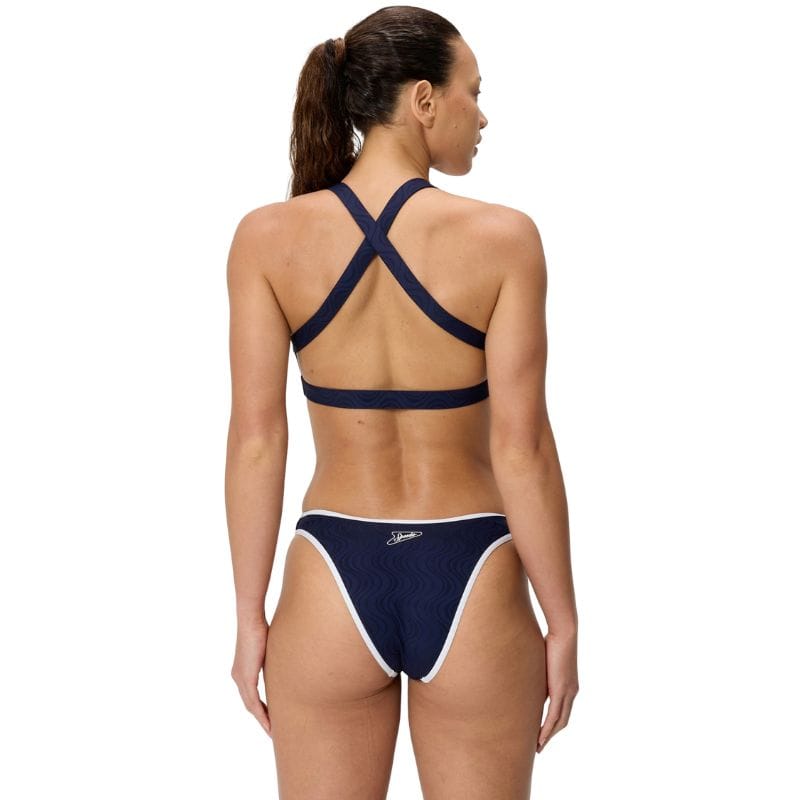 Speedo - Women's Texture Crossback Bikini Top - Navy/White