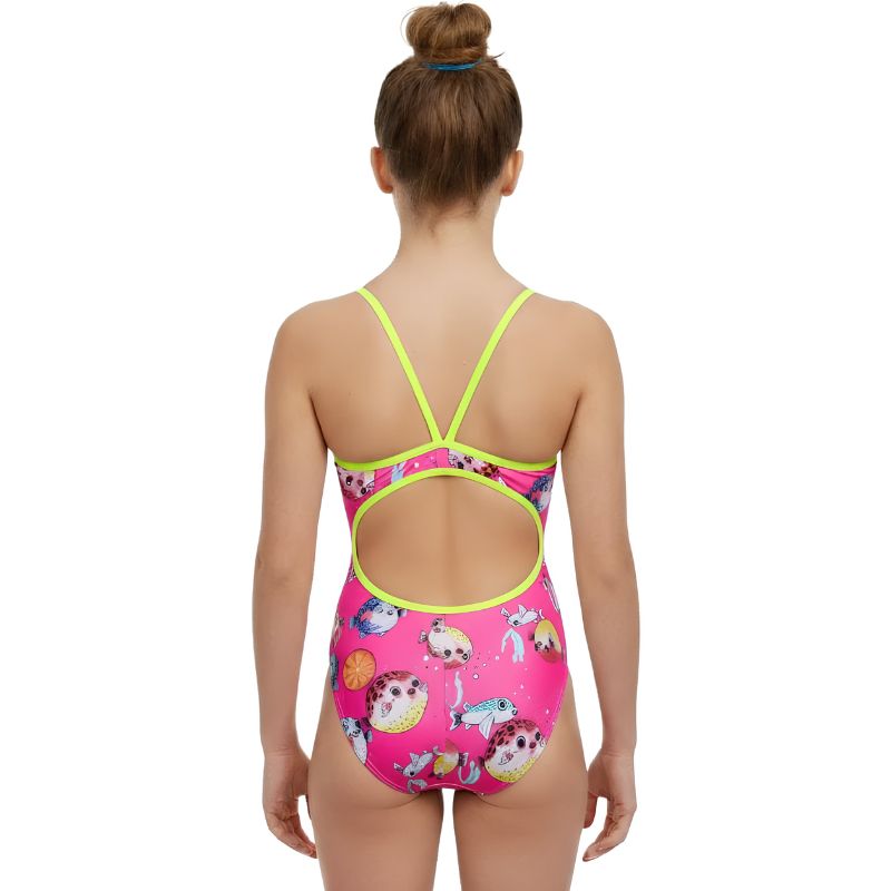 The Finals Funnies - Reel It In Foil Flutterback Girls Swimsuit