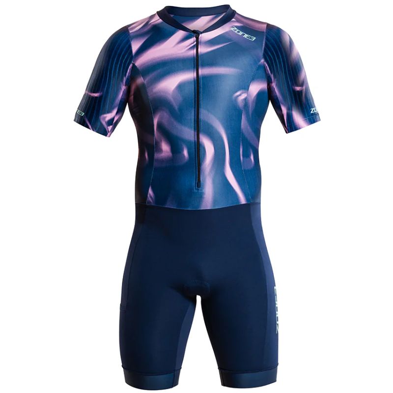 Zone3 - Activate+ Short Sleeve Men's Trisuit - Navy/Purple