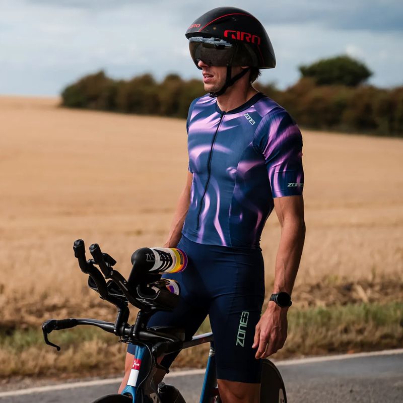 Zone3 - Activate+ Short Sleeve Men's Trisuit - Navy/Purple