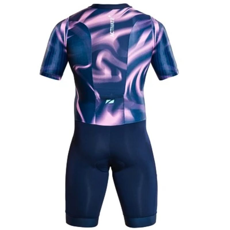 Zone3 - Activate+ Short Sleeve Men's Trisuit - Navy/Purple