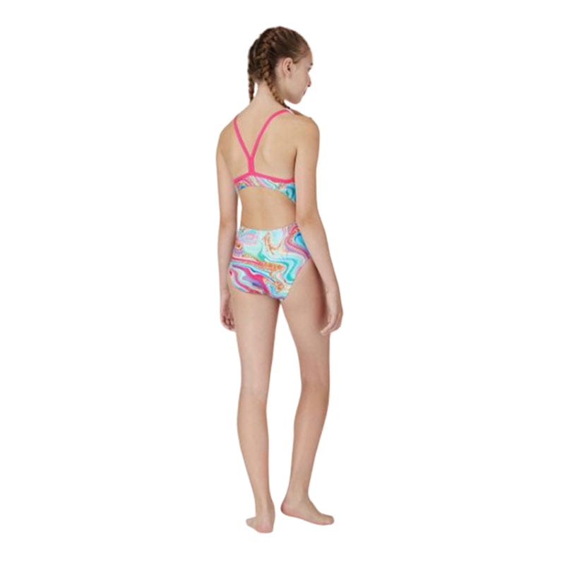 Maru - Donatella Ecotech Sparkle Fly Back Girls Swimsuit - Aqua/Multi