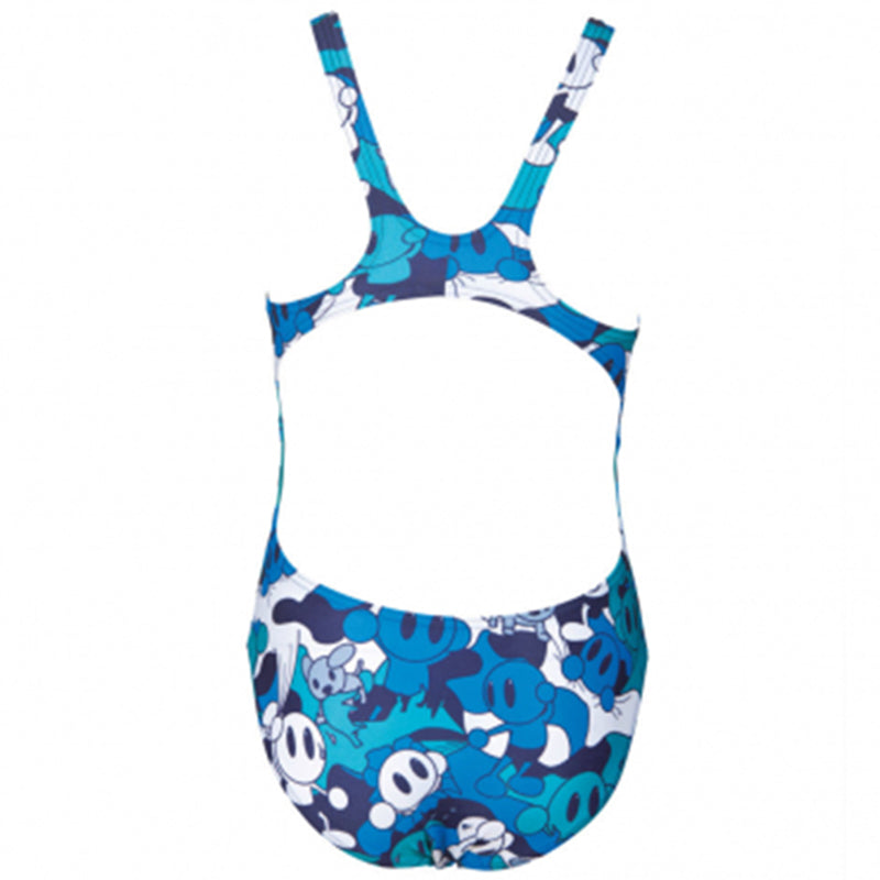 Arena - Camo Kun Open Back Girls Swimsuit - Navy