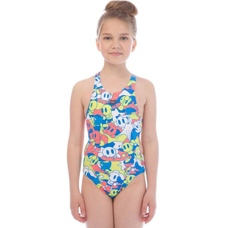 Arena - Camo Kun Open Back Girls Swimsuit - Royal