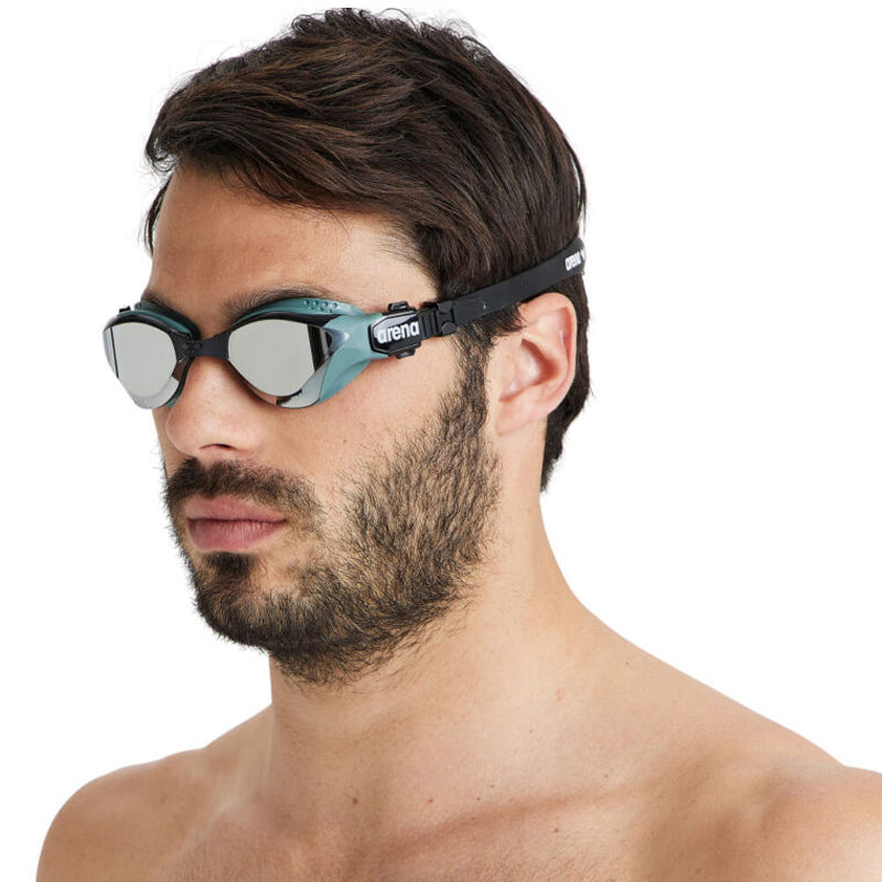 Arena - Cobra Tri Swipe Mirror Triathlon Goggles - Silver/Army