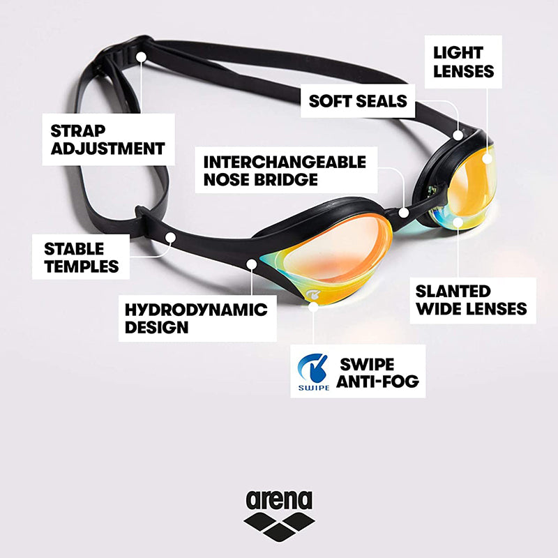 Arena - Cobra Ultra Swipe Mirror Goggles - Yellow Copper/Black