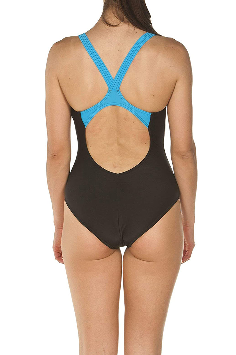 Arena - Fluency V Back Ladies Swimsuit - Black/Turquoise