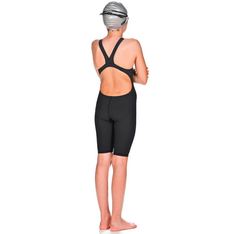 Arena - Girls Powerskin ST Junior Open Back Short Leg Suit - Black