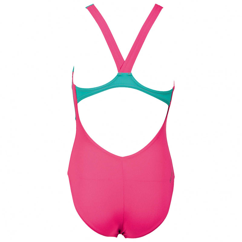 Arena - Ipanema Pro Back Junior Swimsuit - Rose/Green/Sea