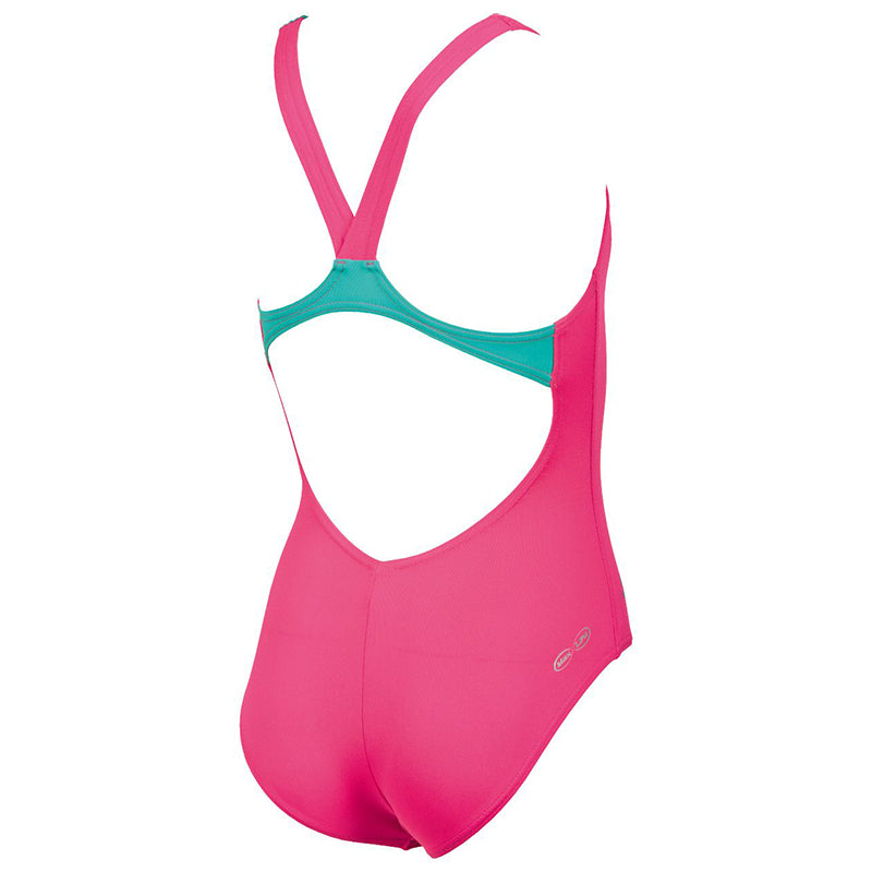 Arena - Ipanema Pro Back Junior Swimsuit - Rose/Green/Sea