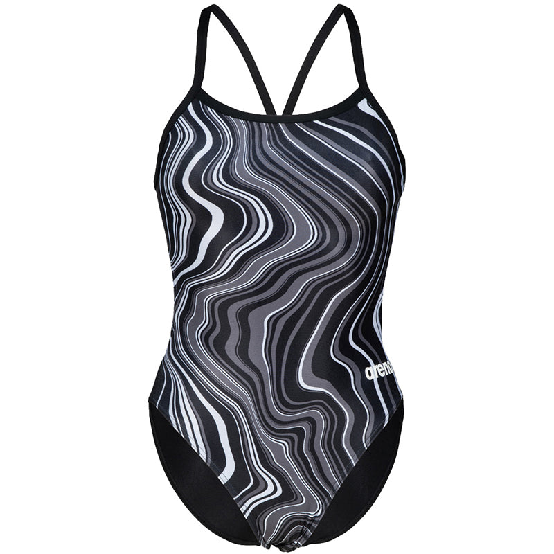 Arena - Marbled Challenge Back Ladies Swimsuit - Black/Multi