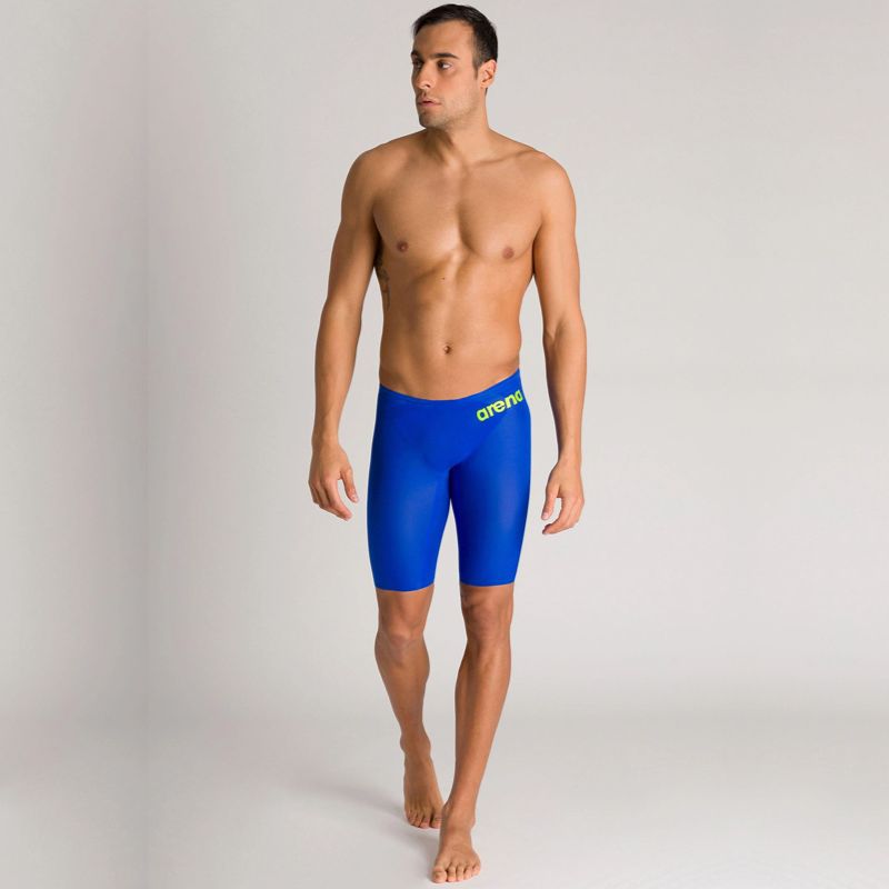 Arena - Men's Powerskin Carbon-AIR² Jammer - Blue/Grey/Yellow
