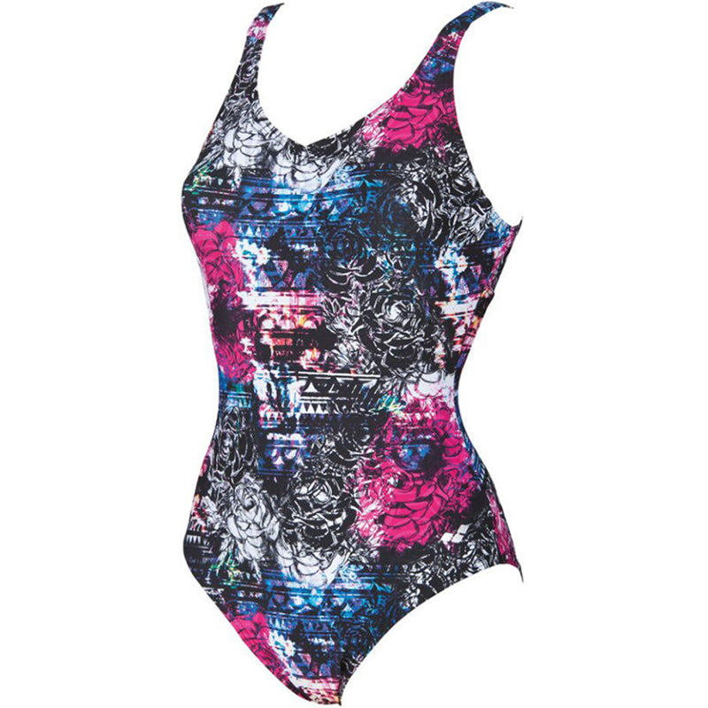 Arena - Pearl Wing Back Ladies Bodylift Swimsuit - Black/Multi