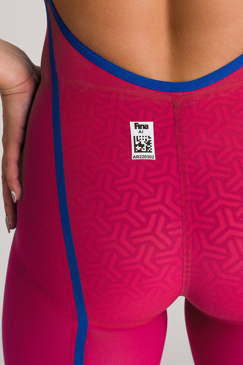 Arena - Women's Powerskin Carbon-Glide Open Back Tech Suit - Raspberry Red
