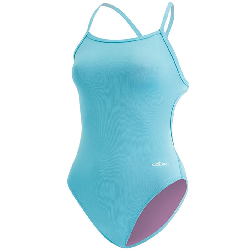 Dolfin - Bellas Solid Turquoise Tie Back One Piece Swimsuit