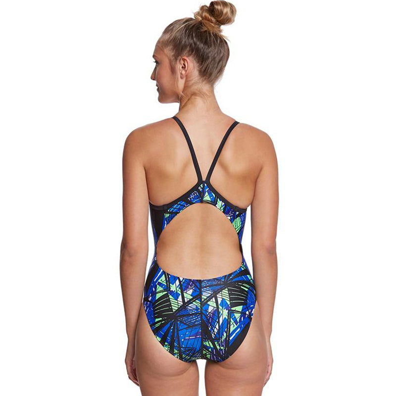 Dolfin - XtraSleek Eco Torrent V-2 Back Swimsuit (Blue/Green)