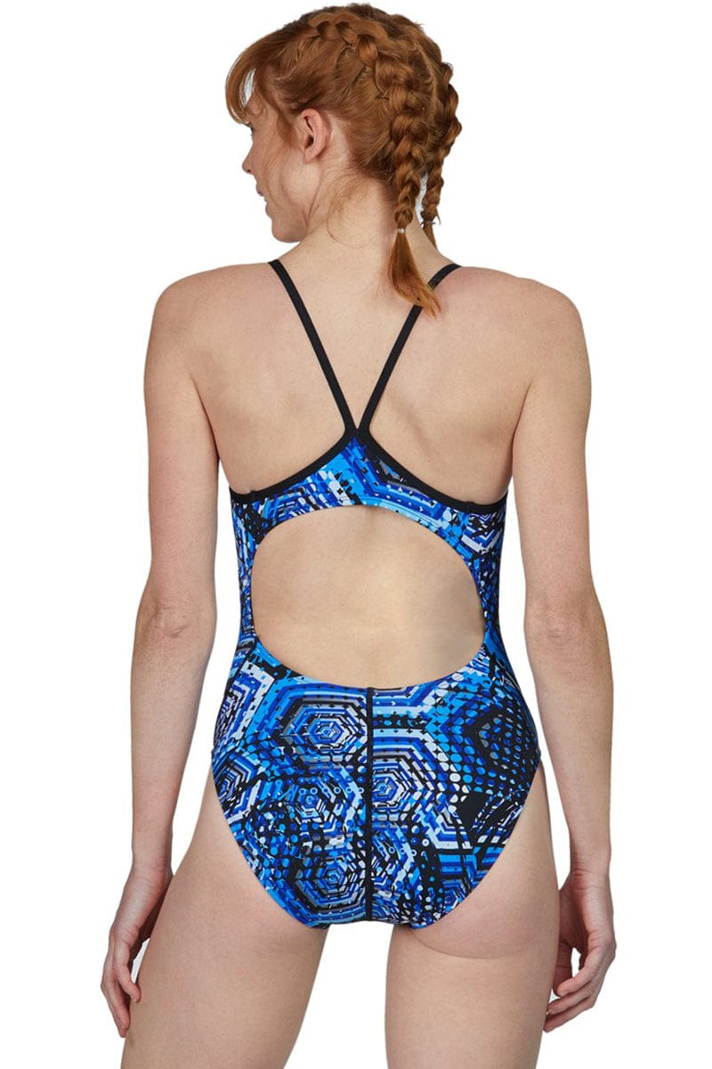 Dolfin - Reliance Hive V-Back Once Piece Swimsuit (Blue)
