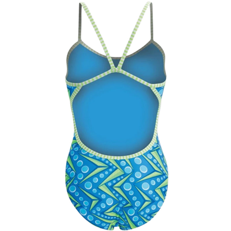 Dolfin Uglies - Zenon String Back Blue/Green One Piece Swimsuit