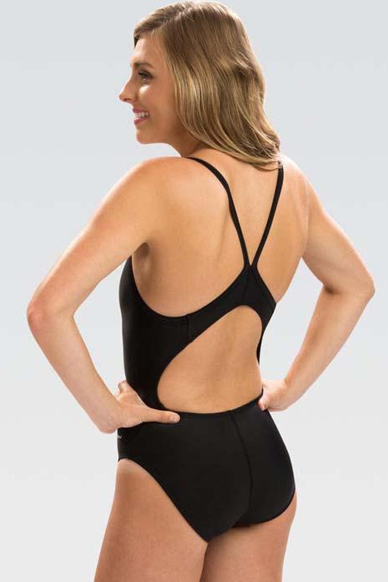 Dolfin - XtraSleek Team Solid Black V-2 Back One Piece Swimsuit