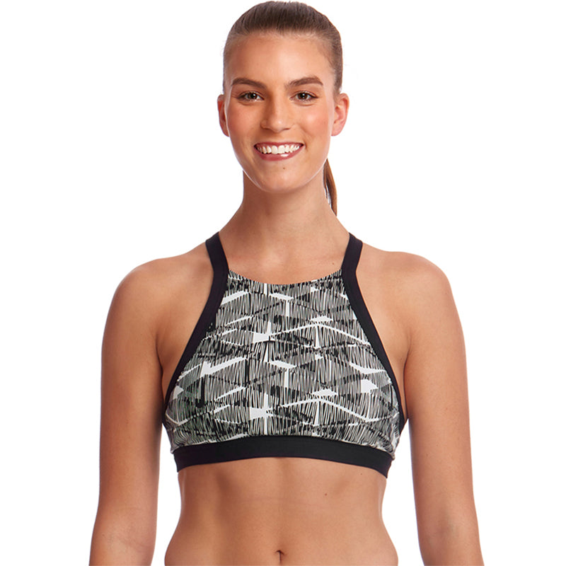 Funkita - Bar Tack - Ladies High Neck Crop Top