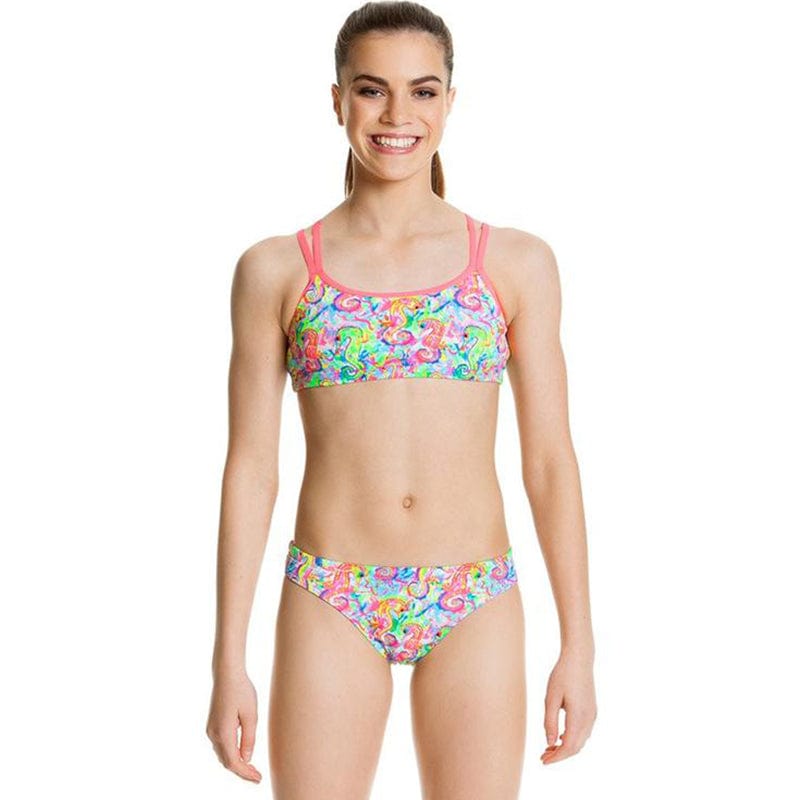 Funkita Sea Queens Girls Criss Cross Two Piece – Aqua Swim