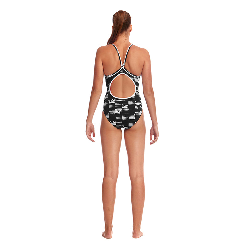 Funkita - Black Swan - Ladies Diamond Back One Piece