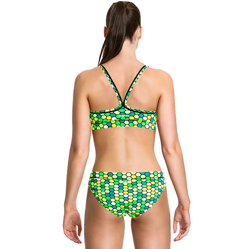 Funkita - Golden Honeycomb - Ladies Sports Top - Aqua Swim Supplies