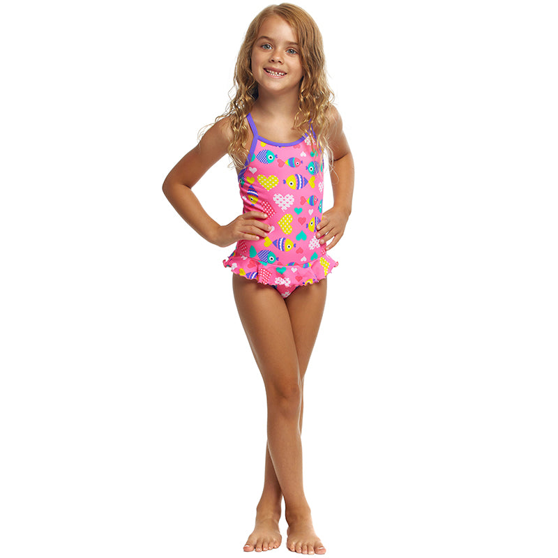 Funkita - Lolly Fish - Toddler Girl's Belted Frill One Piece