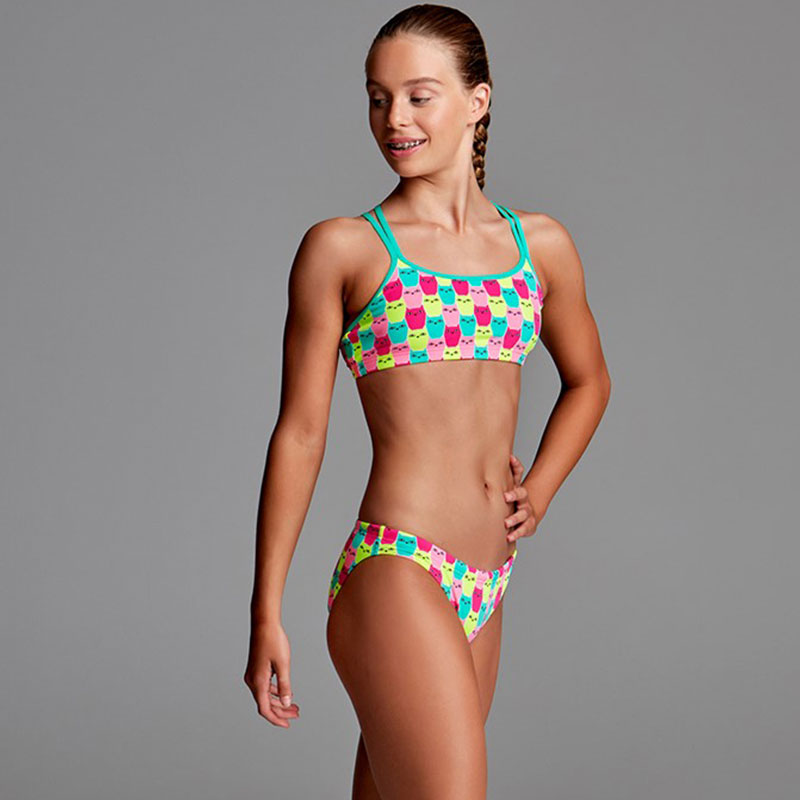 Funkita - Minty Mittens - Girls Criss Cross Two Piece