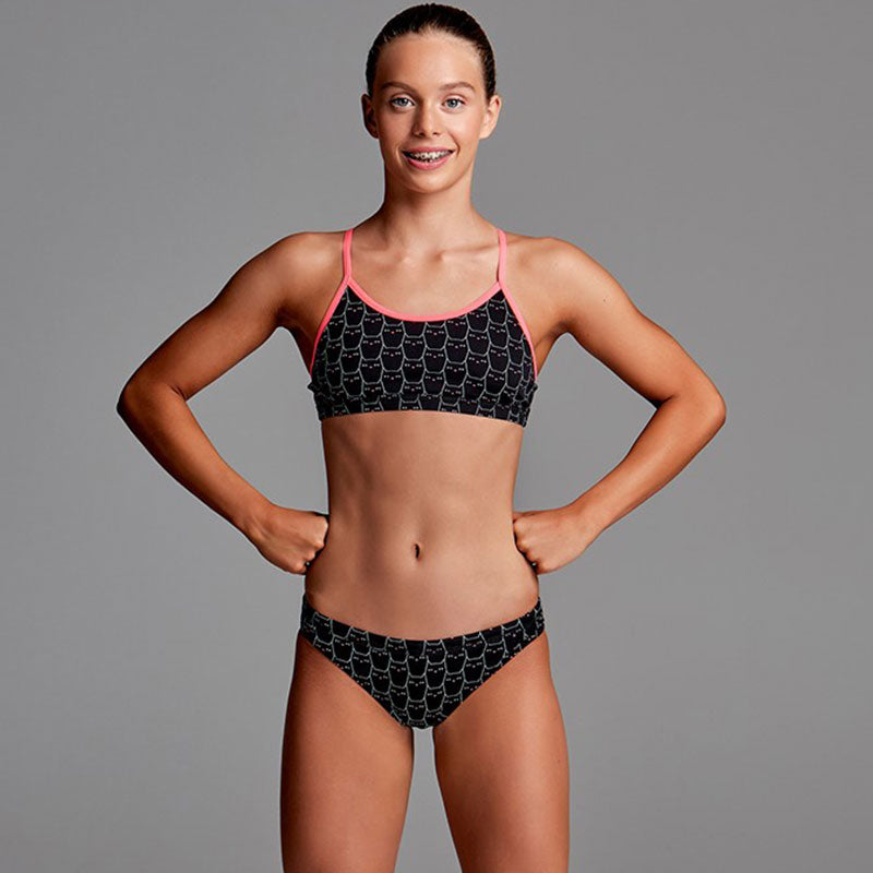Funkita - Night Cat - Girls Racerback Two Piece