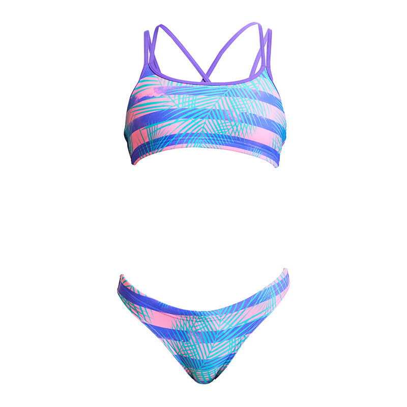 Funkita - Pastel Palm - Girls Criss Cross Two Piece