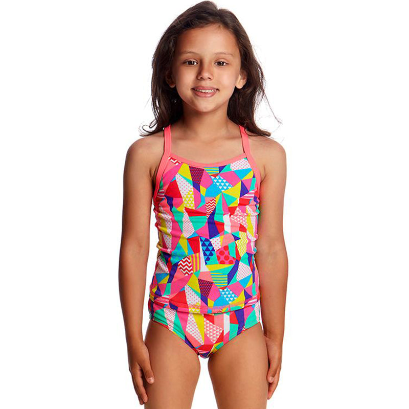 Funkita Pastel Patch Toddlers Girls Tankini Two Piece – Aqua