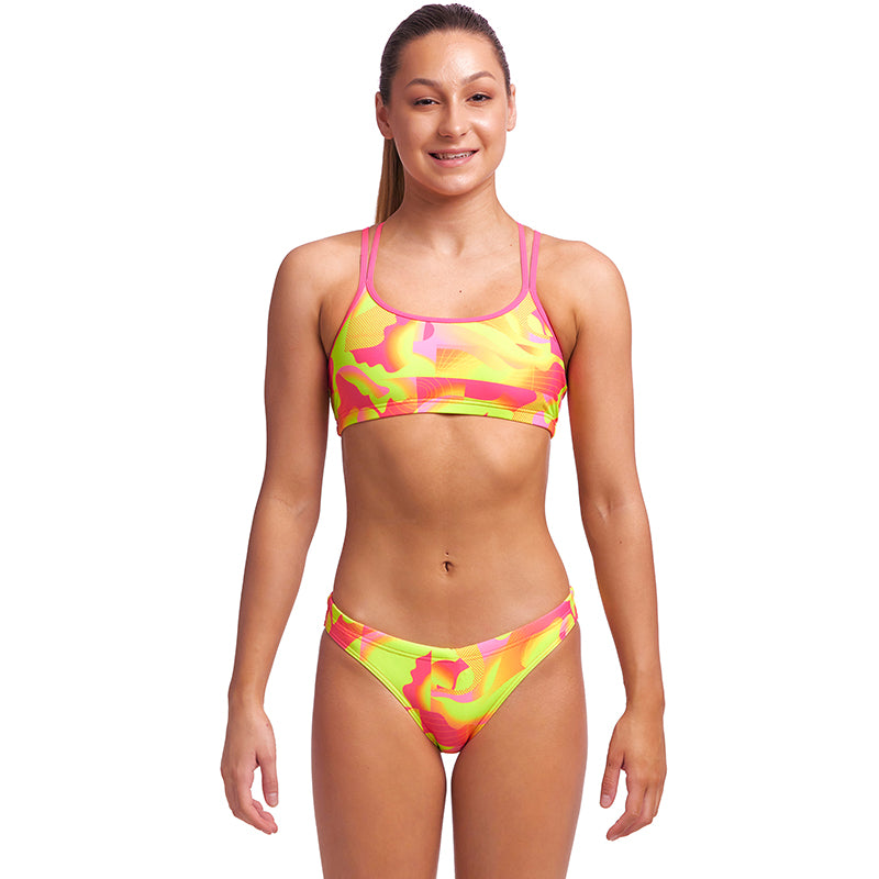 Funkita - Pinged Pink - Girls Criss Cross Two Piece