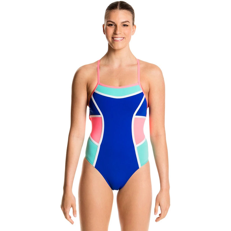 Funkita - Scuba Blue - Ladies Colour Block One Piece