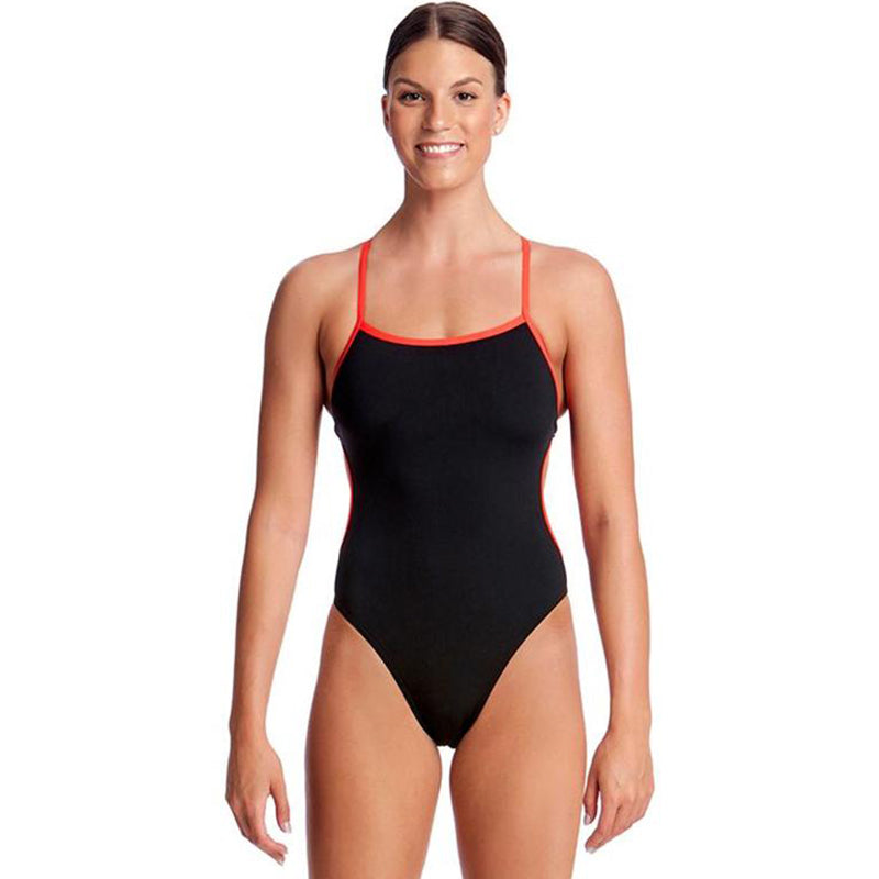 Funkita - Still Black - Ladies Cut Away Tie Back One Piece