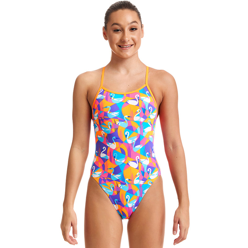 Funkita - Swim Swan - Girls Eco Single Strap One Piece