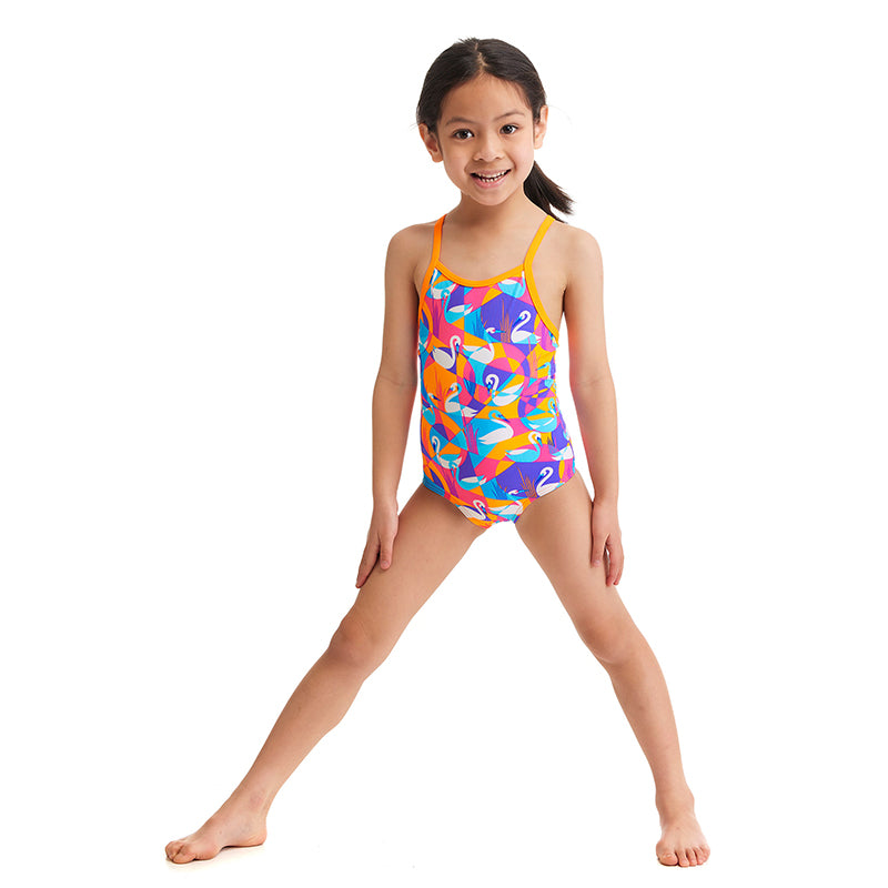 Funkita - Swim Swan - Toddler Girl's Eco Printed One Piece