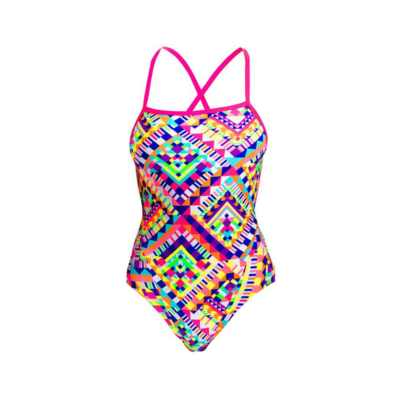 Funkita - White Diamond - Girls Cross Back One Piece