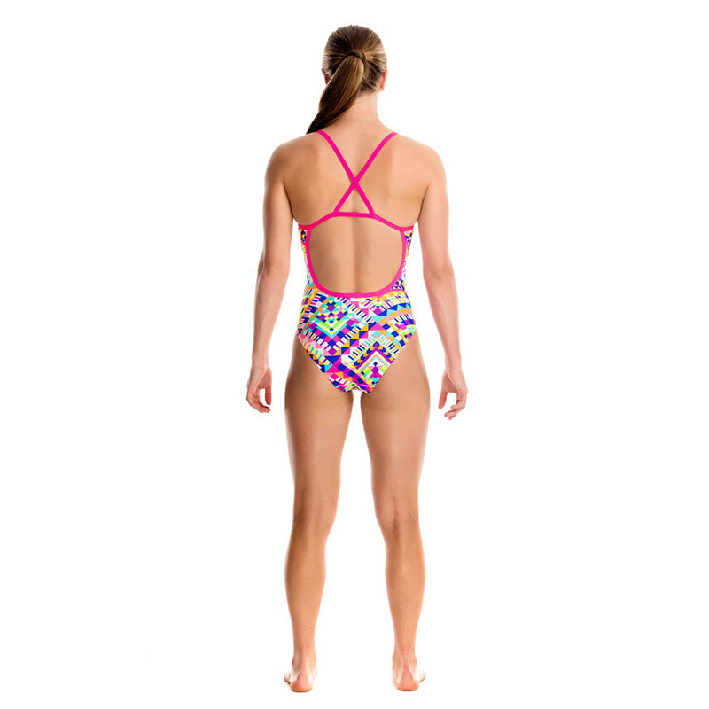 Funkita - White Diamond - Girls Cross Back One Piece