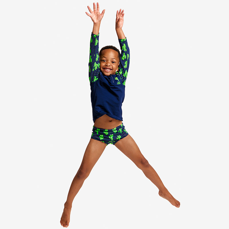 Funky Trunks - Prickly Pete - Toddler Boys Zippy Rash Vest